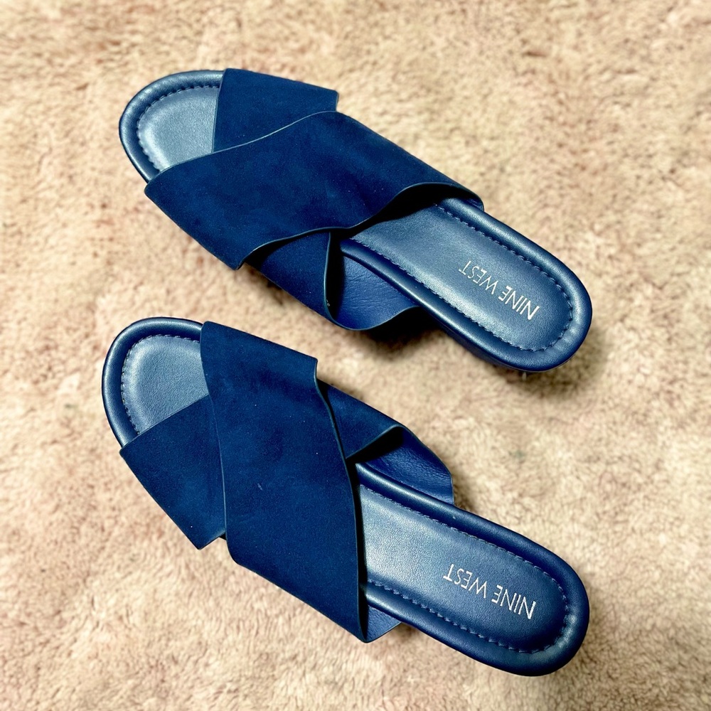 Nine West Navy Phoenix Wedge Sandal